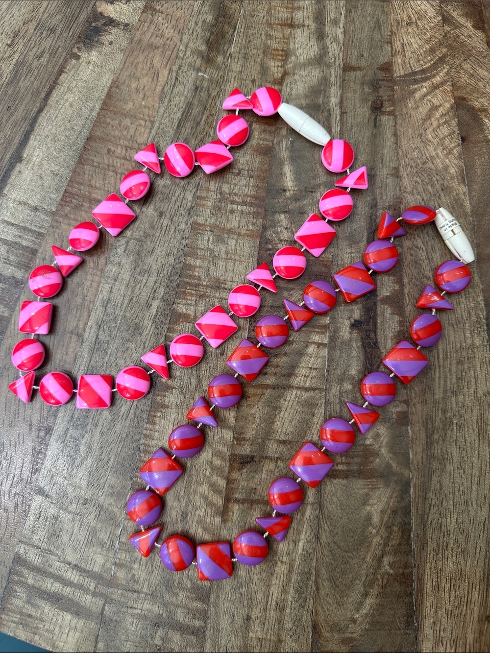 Vintage 80s chunky plastic necklaces